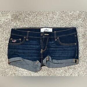 Hollister dark wash low rise Jean shorts
